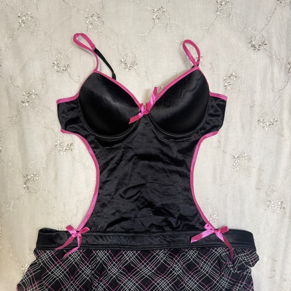 Vintage Y2K Black & Pink Grunge Lingerie – Size 36C - Picture 5 of 5